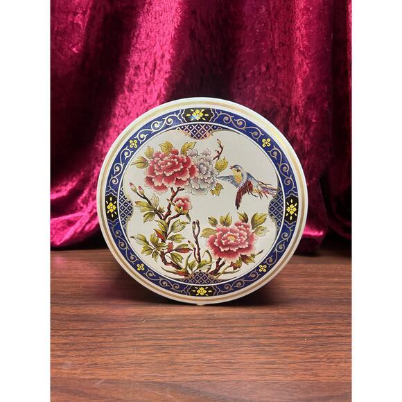 Vintage Kitchen Tea Tin Bluebird In Flower Bush Tin Box Company of America 1987 - Picture 1 of 8